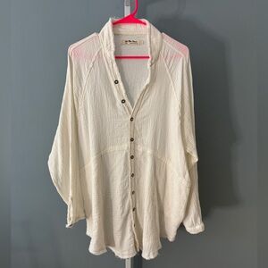 We The Free Off-White Button-Down Shirt